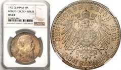 Germany / Prussia
WORLD COINS

Germany, Baden. 5 mark 1902, Karlsruhe NGC MS63 - EXCELLENT 

Wybite na 50-lecie panowania księcia.Wyśmienity egze...