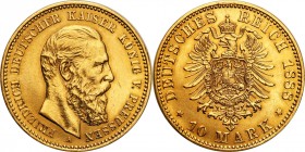Germany / Prussia
WORLD COINS

Germany, Prusy. Fryderyk III. 1888, 10 mark 1888 A, Berlin 

Ładny egzemplarz, ale przetarte tło na awersie.AKS 12...