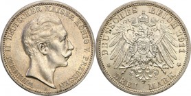 Germany / Prussia
WORLD COINS

Germany. 3 mark 1911 A, Berlin 

Delikatna patyna, piękny połysk menniczy.AKS 131;Jaeger 103

Details: 16,68 g A...