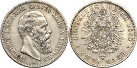 Germany / Prussia
WORLD COINS

Germany, Prusy. 2 mark 1888 A, Berlin 

Nieco rzadsza dwumarkówka.Patyna.AKS 122; Jaeger 98

Details: 11,08 g Ag...