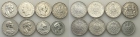 Germany / Prussia
WORLD COINS

Germany, Prusy. 2, 3 mark 1901-1913, group 8 coins 

Zestaw 8 monet. Większość monet w stanie 3/3+.6 x 3 marki, 2 ...