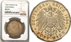 Germany / Prussia
WORLD COINS

Germany, Wuerttemberg. 5 mark 1904 F, Stuttgart NGC MS62+ (MAX) 

Najwyższa nota gradingowa na świecie.Wyśmienicie...
