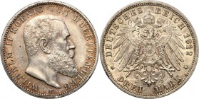 Germany / Prussia
WORLD COINS

Germany, Wuerttemberg. 3 mark 1912 F, Stuttgart 

Kolorowa patyna przy rancie. Połysk w tle.AKS 144; Jaeger 175
...