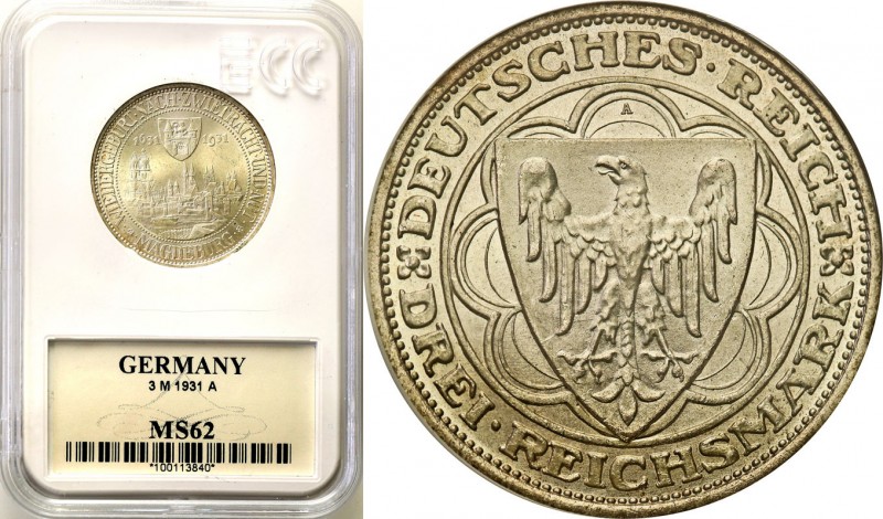 Germany / Prussia
WORLD COINS

Germany, Weimar. 3 mark 1931 A, Magdeburg 

...