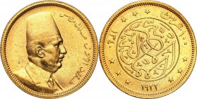 Turkey
WORLD COINS

Turcja. 100 piastrów 1922 

Ładne zachowane. Mikroryski w tle.Friedberg 103

Details: 8,50 g Au .916 
Condition: 2/2+ (EF/...