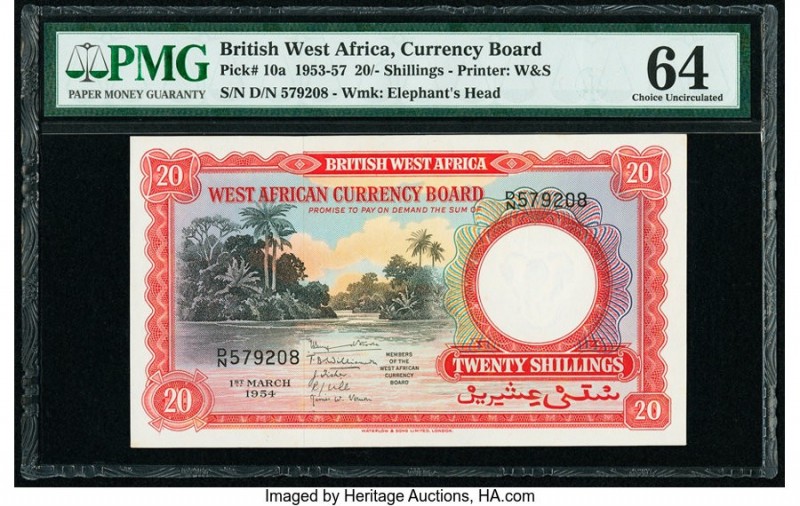 British West Africa West African Currency Board 20 Shillings 1.3.1954 Pick 10a P...