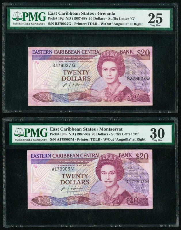 East Caribbean States Central Bank, Grenada; Montserrat 20 Dollars ND (1987-88) ...