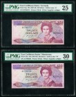 East Caribbean States Central Bank, Grenada; Montserrat 20 Dollars ND (1987-88) Pick 19g; 19m Two Examples PMG Very Fine 25; Very Fine 30. 

HID098012...