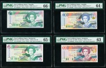 East Caribbean States Central Bank 5 (2); 10; 20 Dollars ND (1993); ND (1994); ND (2000) (2) Pick 26u; 31m; 38u; 39d Four Examples PMG Gem Uncirculate...