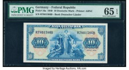 Germany Federal Republic Bank Deutscher Lander 10 Deutsche Mark 1949 Pick 16a PMG Gem Uncirculated 65 EPQ. 

HID09801242017

© 2020 Heritage Auctions ...