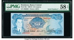 Honduras Banco Central de Honduras 50 Lempiras 1.3.1990 Pick 66c Low Serial Number 6 PMG Choice About Unc 58 EPQ. Low serial number 6.

HID09801242017...