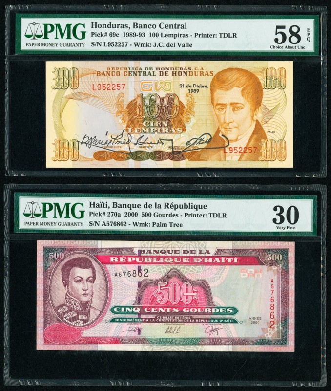 Honduras Banco Central de Honduras 100 Lempiras 21.12.1989 Pick 69c PMG Choice A...
