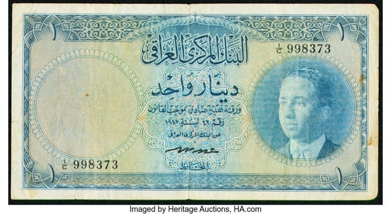 Iraq Central Bank of Iraq 1 Dinar L. 1947 (1959) Pick 48 Fine. 

HID09801242017
...