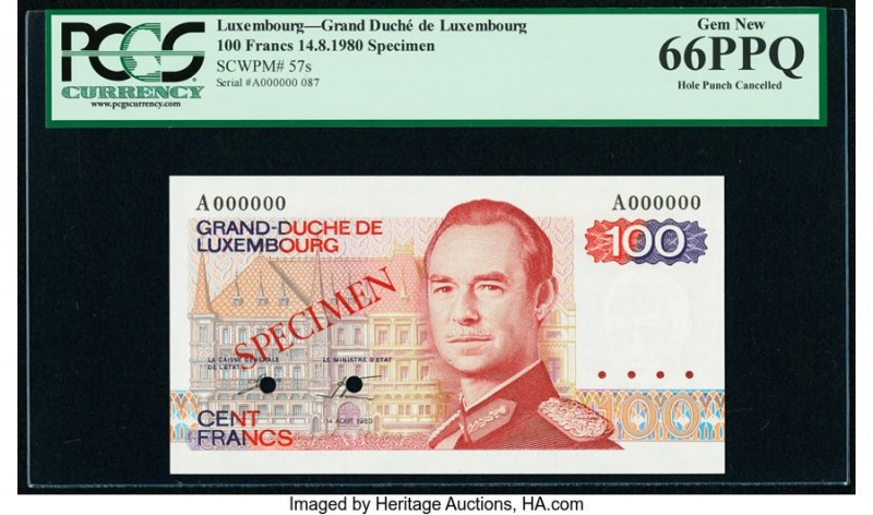 Luxembourg Grand-Duche de Luxembourg 100 Francs 14.8.1980 Pick 57s Specimen PCGS...