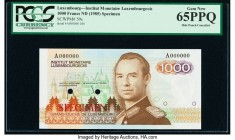 Luxembourg Institut Monetaire 1000 Francs ND (1985) Pick 59s Specimen PCGS Gem New 66 PPQ. Two POCs.

HID09801242017

© 2020 Heritage Auctions | All R...