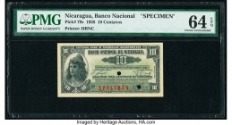Nicaragua Banco Nacional de Nicaragua 10 Centavos 1938 Pick 79s Specimen PMG Choice Uncirculated 64 EPQ. Two POCs.

HID09801242017

© 2020 Heritage Au...