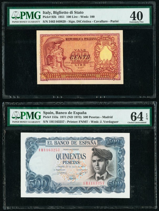 Spain Banco de Espana 500 Pesetas 1971 (ND 1973) Pick 153a PMG Choice Uncirculat...