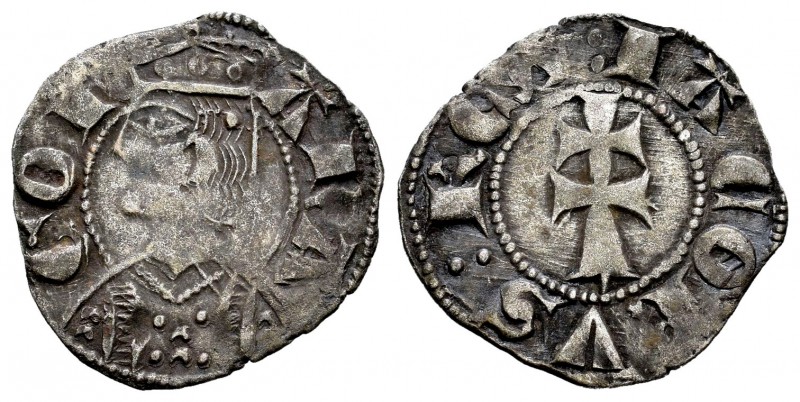 Corona de Aragón. Jaime II (1291-1327). Dinero. Aragón. (Cru-364). Ve. 0,99 g. M...