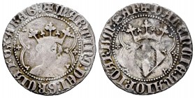 Corona de Aragón. Martín I (1396-1410). 1 real. Valencia. (Cru-527 variante). Ag. 3,20 g. Leyenda GRCIA en lugar de GRACIA. Rara. BC+. Est...150,00. E...