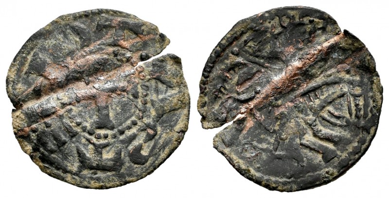 Reino de Castilla y León. Alfonso VIII (1158-1214). Dinero. (Bautista-283 varian...