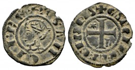 Reino de Castilla y León. Sancho IV (1054-1076). Seisen. León. (Bautista-443). Ve. 0,69 g. Con estrella y L en primer y cuarto cuadrante. MBC. Est...2...