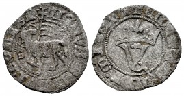Reino de Castilla y León. Juan I (1379-1390). Blanca del agnus dei. Sevilla. (Bautista-730). Ve. 1,52 g. S delante del cordero. MBC. Est...30,00. Engl...