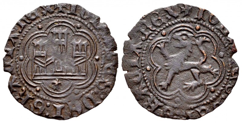 Reino de Castilla y León. Juan II (1406-1454). Blanca. Coruña. (Bautista-813.1)....