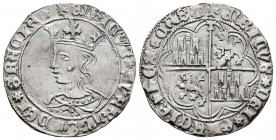 Reino de Castilla y León. Enrique IV (1454-1474). Real de busto. Toledo. (Bautista-887.4 similar). Anv.: + ENRICVS QVARVS DEI GRACIA . Rev.: + ENRICVS...