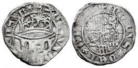Reino de Castilla y León. Enrique IV (1454-1474). 1/2 real. Segovia. (Bautista-930 variante). Ag. 1,59 g. Variante de leyenda en anverso: +XPS VICIT X...