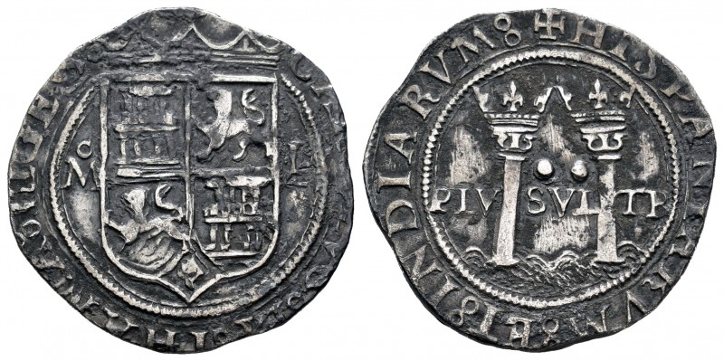 Juana y Carlos (1504-1555). 2 reales. México. L. (Cal 2008-117). (Cal 2019-101)....