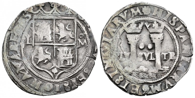 Juana y Carlos (1504-1555). 2 reales. México. L. (Cal 2008-115). (Cal 2019-102)....