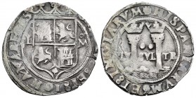 Juana y Carlos (1504-1555). 2 reales. México. L. (Cal 2008-115). (Cal 2019-102). Anv.:  Escudo entre L y M. Ag. 6,57 g. MBC-. Est...120,00. English: C...
