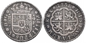 Felipe V (1700-1746). 4 reales. 1731. Madrid. F. (Cal 2008-1000). Ag. 13,29 g. Tono. Escasa. MBC+. Est...250,00. English: Philip V (1700-1746). 4 real...