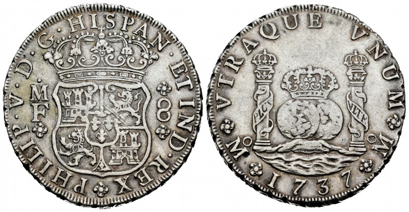Felipe V (1700-1746). 8 reales. 1737. México. MF. (Cal 2008-781). (Cal 2019-1446...