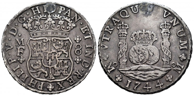 Felipe V (1700-1746). 8 reales. 1744. México. MF. (Cal 2008-797). (Cal 2019-1131...