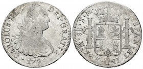 Carlos IV (1788-1808). 8 reales. 1798. México. FM. (Cal 2008-692). (Cal 2019-961). Ag. 25,85 g. MBC. Est...45,00. English: Charles IV (1788-1808). 8 r...