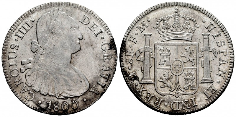 Carlos IV (1788-1808). 8 reales. 1800. México. FM. (Cal 2008-695). Ag. 27,00 g. ...