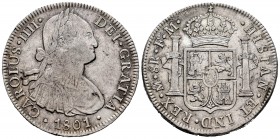 Carlos IV (1788-1808). 8 reales. 1801. México. FM. (Cal 2008-696 variante). Ag. 26,90 g. MBC. Est...75,00. English: Charles IV (1788-1808). 8 reales. ...