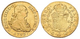 Carlos IV (1788-1808). 1 escudo. 1799. Madrid. MF. (Cal 2008-498). (Cal 2019-1117). Au. 3,25 g. MBC-. Est...120,00. English: Charles IV (1788-1808). 1...