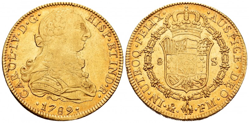 Carlos IV (1788-1808). 8 escudos. 1789. México. FM. (Cal 2008-36). (Cal 2019-162...