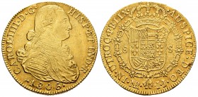 Carlos IV (1788-1808). 8 escudos. 1806. Santa Fe de Nuevo Reino. JJ. (Cal 2019-1747). Au. 26,99 g. MBC/MBC+. Est...1100,00. English: Charles IV (1788-...
