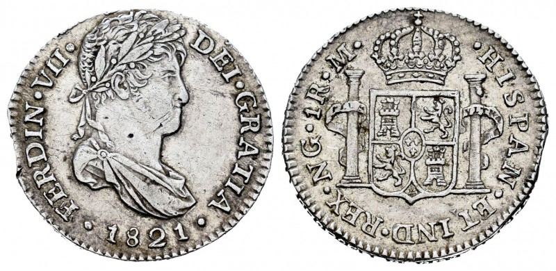 Fernando VII (1808-1833). 1 real. 1821. Guatemala. (Cal 2008-1124). Ag. 3,37 g. ...