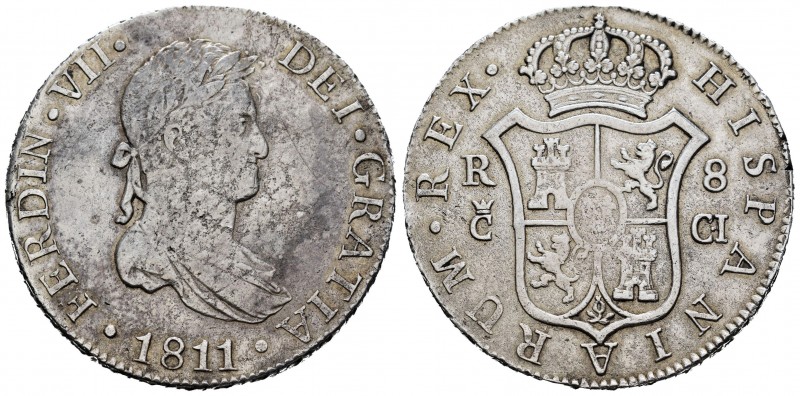 Fernando VII (1808-1833). 8 reales. 1811. Cádiz. CJ. (Cal 2019-1148). Ag. 26,44 ...