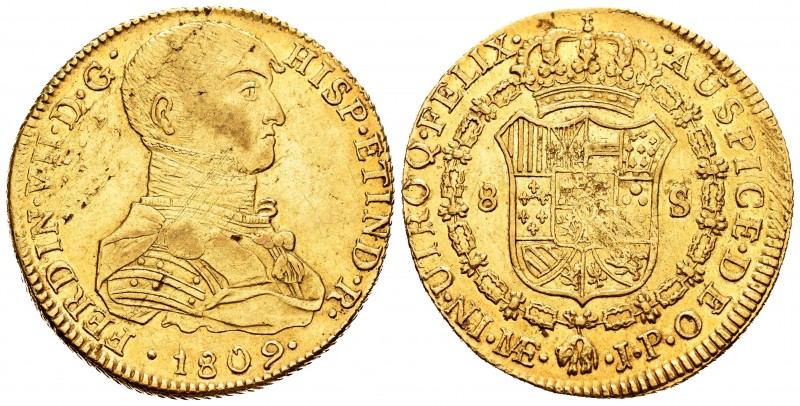 Fernando VII (1808-1833). 8 escudos. 1809. Lima. JP. (Cal 2008-13). (Cal 2019-17...