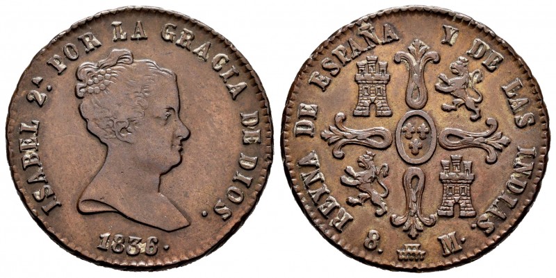 Isabel II (1833-1868). 8 maravedís. 1836. Segovia. (Cal 2008-491). (Cal 2019-124...