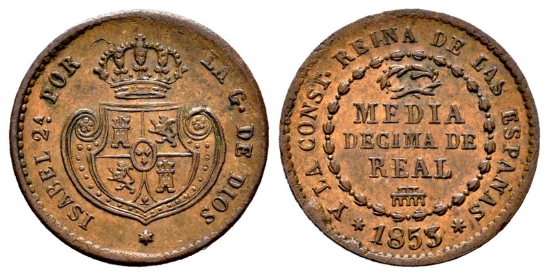 Isabel II (1833-1868). 1/2 décima de real. 1853. Segovia. (Cal 2008-586). (Cal 2...