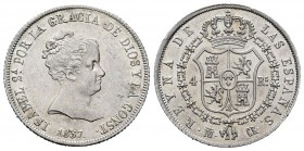 Isabel II (1833-1868). 4 reales. 1837. Madrid. CR. (Cal 2008-287). Ag. 5,90 g. Restos de brillo original. Leve hojita en anverso. Escasa. EBC-/EBC. Es...