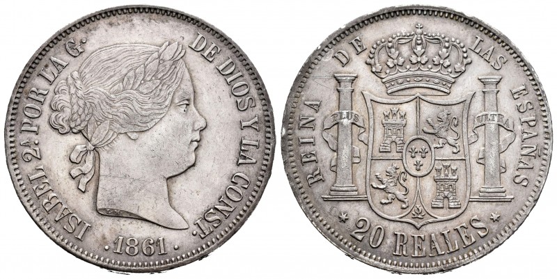 Isabel II (1833-1868). 20 reales. 1861. Madrid. (Cal 2008-183). (Cal 2019-619). ...