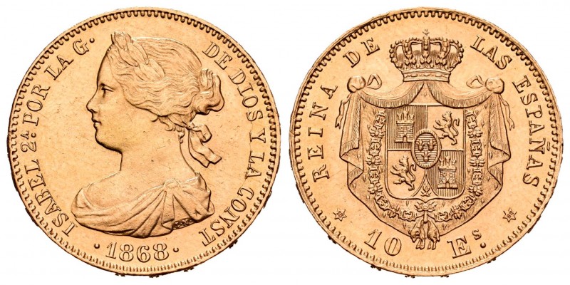 Isabel II (1833-1868). 10 escudos. 1868*18-68. Madrid. (Cal 2008-47). (Cal 2019-...