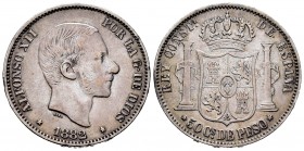 Centenario de la Peseta (1868-1931). Alfonso XII (1874-1885). 50 centavos. 1882. Manila. (Cal 2008-82). Ag. 12,78 g. MBC-. Est...25,00. English: Cente...